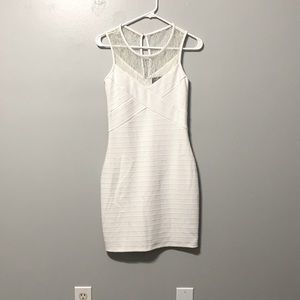 Sleek white mini dress